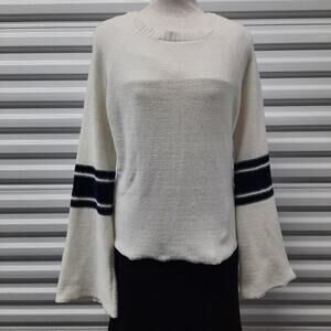 True Craft Sweater Crew Neck Pullover Long Sleeve White Women Ladies Size Large